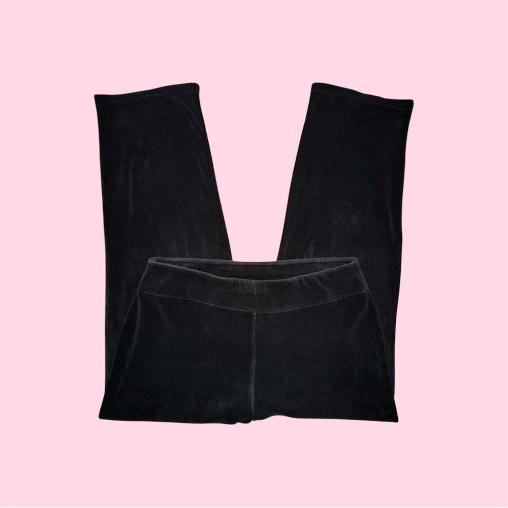y2k black velour pants